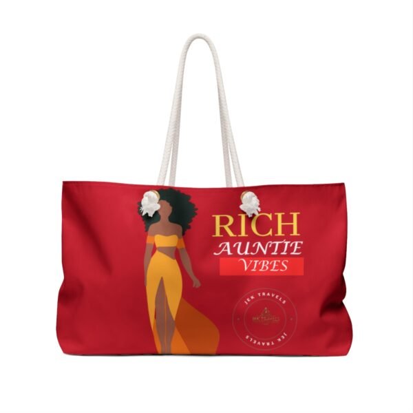 Rich Auntie Vibes Red Weekender Bag - Image 2