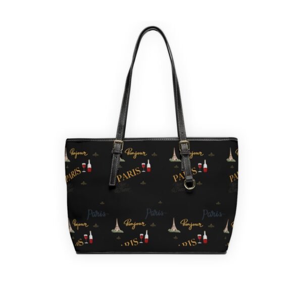 Paris Black Leather Shoulder Bag - Image 6