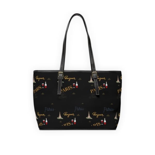 Paris Black Leather Shoulder Bag - Image 7