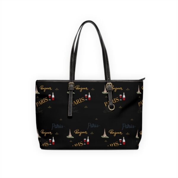 Paris Black Leather Shoulder Bag