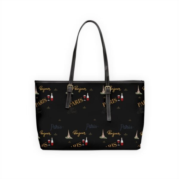 Paris Black Leather Shoulder Bag - Image 2