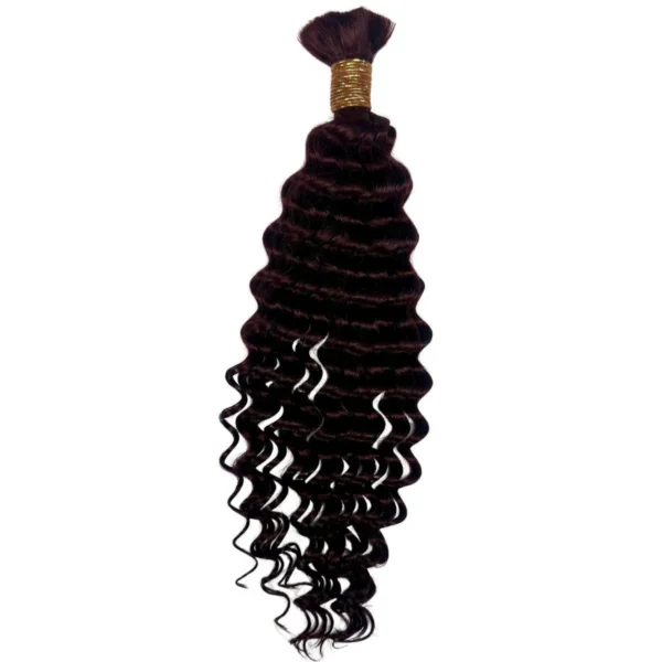 Burgundy Deep Wave Bulk Hair - Image 2