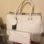 White Handbag and Matching Wallet